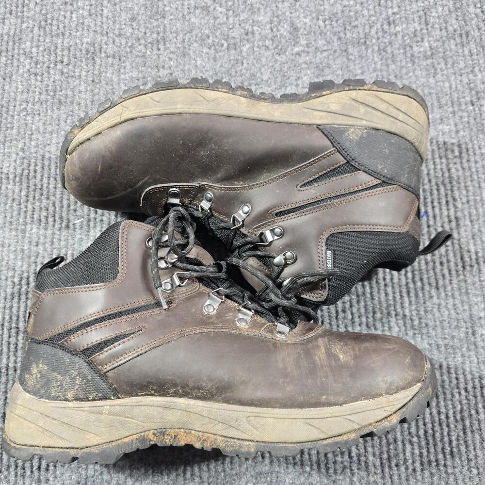 Eddie Bauer Everett Boots Mens Size 12M Brown Leather Waterproof Hiking Trail